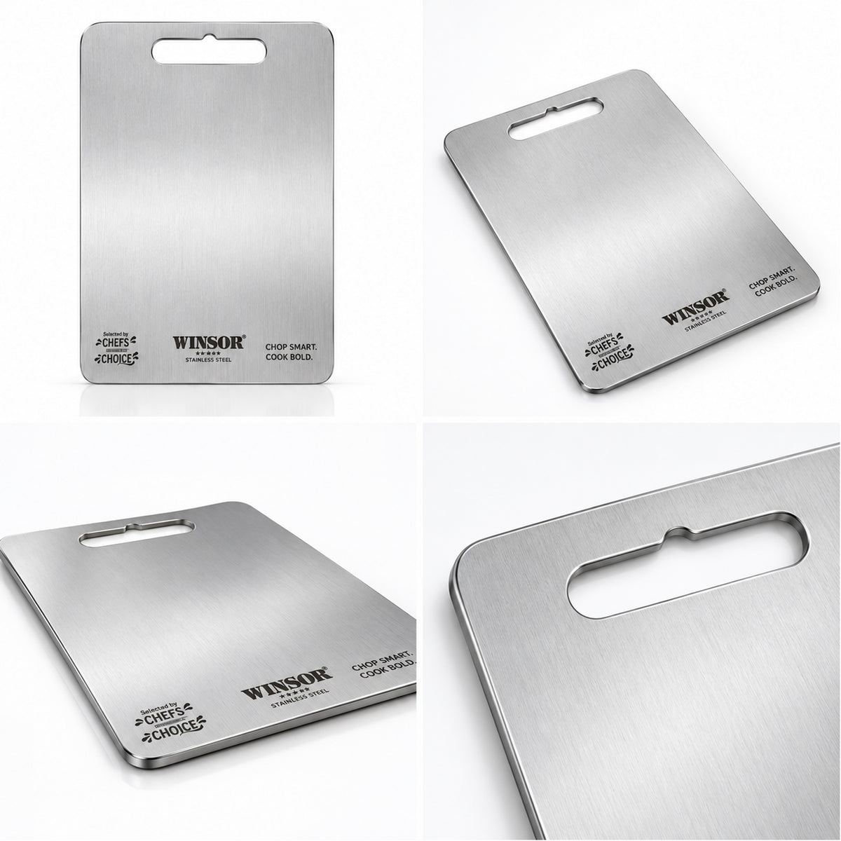 Winsor Stainless Steel Chopping Board | Premium Scratch & Rust Resistance Surface | Easy To Clean | 1.00 MM Thickness | WR80839