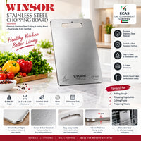 Winsor Stainless Steel Chopping Board | Premium Scratch & Rust Resistance Surface | Easy To Clean | 1.00 MM Thickness | WR80839