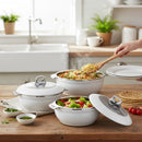 Asian Globus Cass Dlx Set 3(Super)(1600+2500+3500) | Super PU Insulation Hot Pot with Stainless Steel Inner Casing | Dishwasher Safe | Serving Dishes with Lids | Hot Food Storage Container & Warmers
