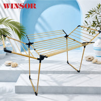 Winsor 21M Gold Clothes Drying Foldable Stand – Heavy Duty Iron Tubes with Rust Proof Powder Coating Laundry Dryer - WR80846 (Golden Edition)