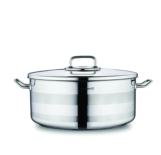 Korkmaz Astra2 Stainless Steel Pot 36X21cm / 20.75 L | Induction Compatible Tri-Ply Bottom Cooking Stock Pot | Turkish Stainless Steel Cookware - KA2030