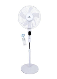Havells Rigo Pedestal Stand Fan with Remote White 400Mm | 3 Speed Levels & Adjustable Height | 5AS Blade with 1 Hours Timer
