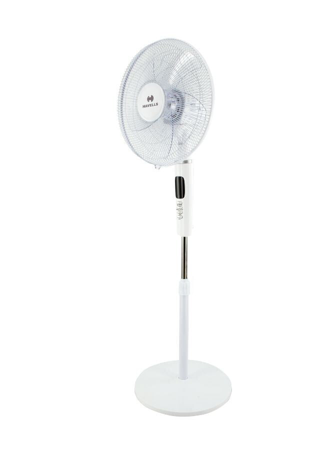 Havells Rigo Pedestal Stand Fan with Remote White 400Mm | 3 Speed Levels & Adjustable Height | 5AS Blade with 1 Hours Timer