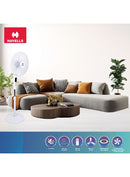 Havells Rigo Pedestal Stand Fan with Remote White 400Mm | 3 Speed Levels & Adjustable Height | 5AS Blade with 1 Hours Timer