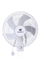 Havells Oro Wall Fan White 400Mm | 3 Speed Levels Wall Mounted Cooling Fan with 2 Pull String Cords | Perfect for Home, Work Room or Office Use