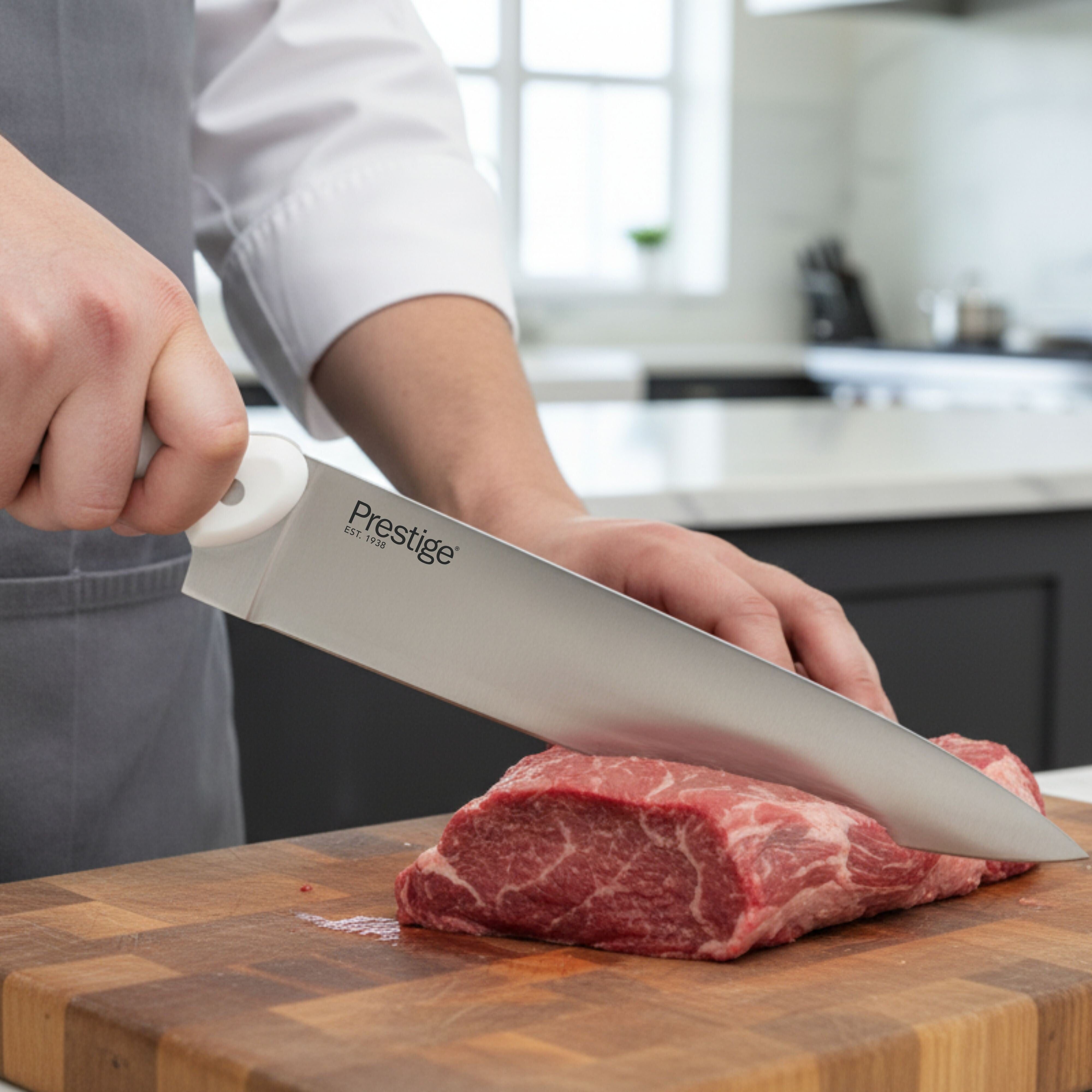 Prestige Professional Butcher Knife 10 inch - White | Carving Slicing Meat Knife | PR49347