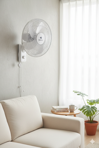 Havells Oro Wall Fan White 400Mm | 3 Speed Levels Wall Mounted Cooling Fan with 2 Pull String Cords | Perfect for Home, Work Room or Office Use