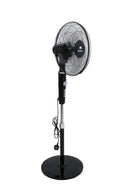 Havells Rigo Pedestal Stand Fan Black 400Mm | 3 Speed Levels & Adjustable Height | 5AS Blade with 1 Hours Timer