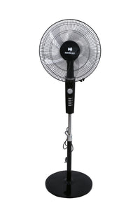 Havells Rigo Pedestal Stand Fan Black 400Mm | 3 Speed Levels & Adjustable Height | 5AS Blade with 1 Hours Timer