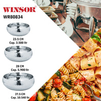Winsor Multifunction Belgium Bowls 3 pcs Set | Mixing Bowls for Kitchen | Sturdy Pasta Bowl Set - WR80834