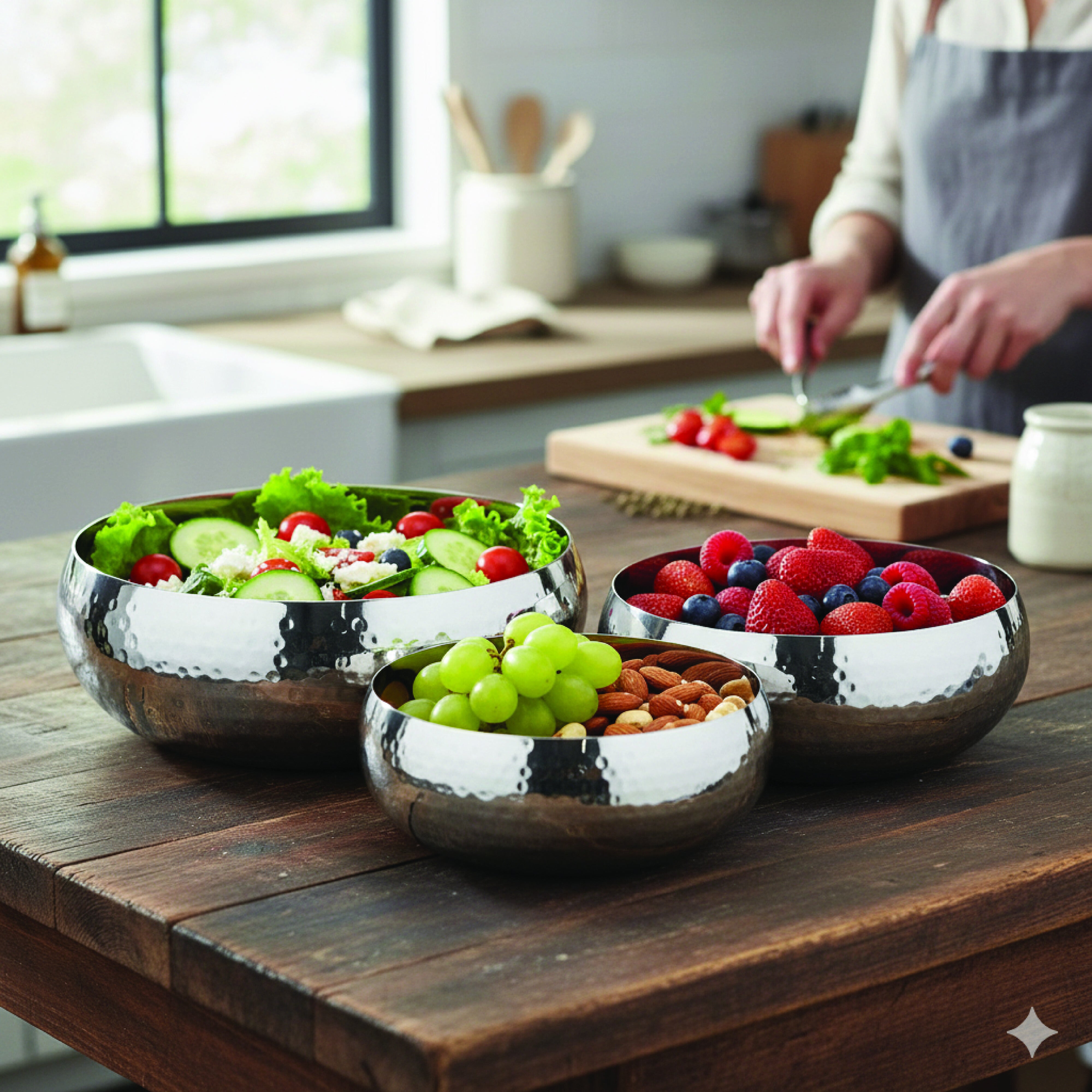 Winsor Multifunction Belgium Bowls 3 pcs Set | Mixing Bowls for Kitchen | Sturdy Pasta Bowl Set - WR80834