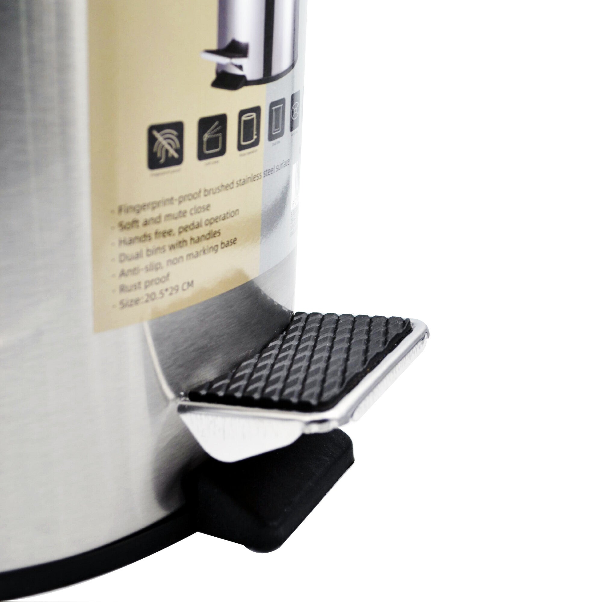 Winsor Stainless Steel Pedal Dustbin with Removable Inner Bucket - Trash Can Round Shape Dustbin for Bathroom, Home, Kitchen, washrooms, Room and Office 5.0 ltr