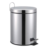 Winsor Stainless Steel Pedal Dustbin with Removable Inner Bucket - Trash Can Round Shape Dustbin for Bathroom, Home, Kitchen, washrooms, Room and Office 8.0 ltr