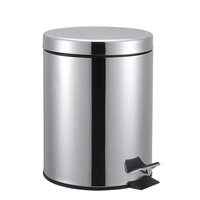 Winsor Stainless Steel Pedal Dustbin with Removable Inner Bucket - Trash Can Round Shape Dustbin for Bathroom, Home, Kitchen, washrooms, Room and Office 5.0 ltr