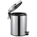 Winsor Stainless Steel Pedal Dustbin with Removable Inner Bucket - Trash Can Round Shape Dustbin for Bathroom, Home, Kitchen, washrooms, Room and Office 5.0 ltr