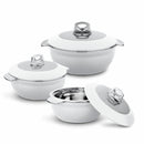 Asian Globus Cass Dlx Set 3(Super)(1600+2500+3500) | Super PU Insulation Hot Pot with Stainless Steel Inner Casing | Dishwasher Safe | Serving Dishes with Lids | Hot Food Storage Container & Warmers