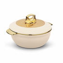 Asian Globus Casserole Dlx 1600 Ml - Beige | Super PU Insulation Hot Pot with Stainless Steel Inner Casing | Dishwasher Safe | Serving Dishes with Lids | Hot Food Storage Container & Warmers