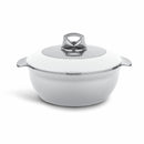 Asian Globus Casserole Dlx 1600 Ml - White | Super PU Insulation Hot Pot with Stainless Steel Inner Casing | Dishwasher Safe | Serving Dishes with Lids | Hot Food Storage Container & Warmers