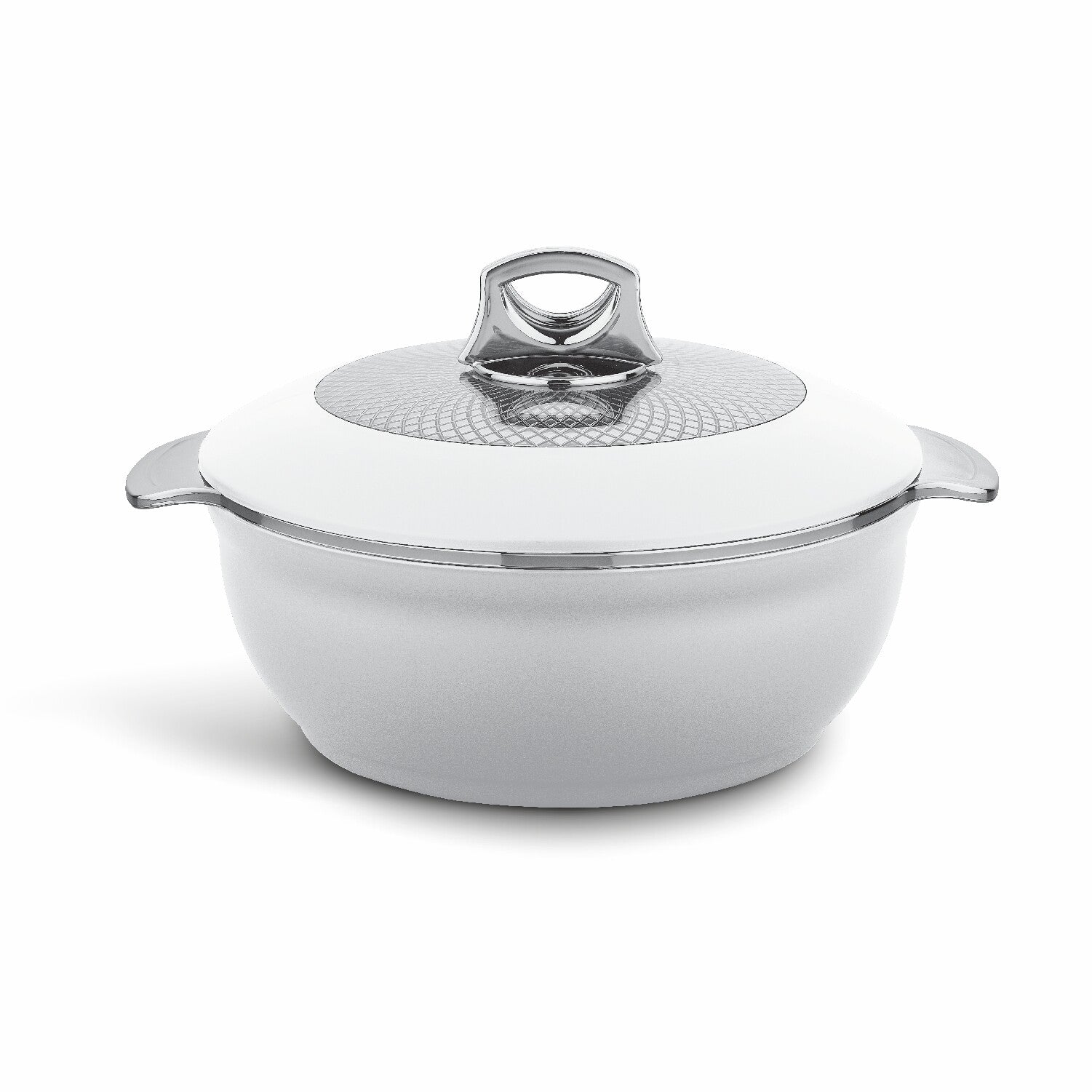 Asian Globus Casserole Dlx 3500 Ml - White | Super PU Insulation Hot Pot with Stainless Steel Inner Casing | Dishwasher Safe | Serving Dishes with Lids | Hot Food Storage Container & Warmers