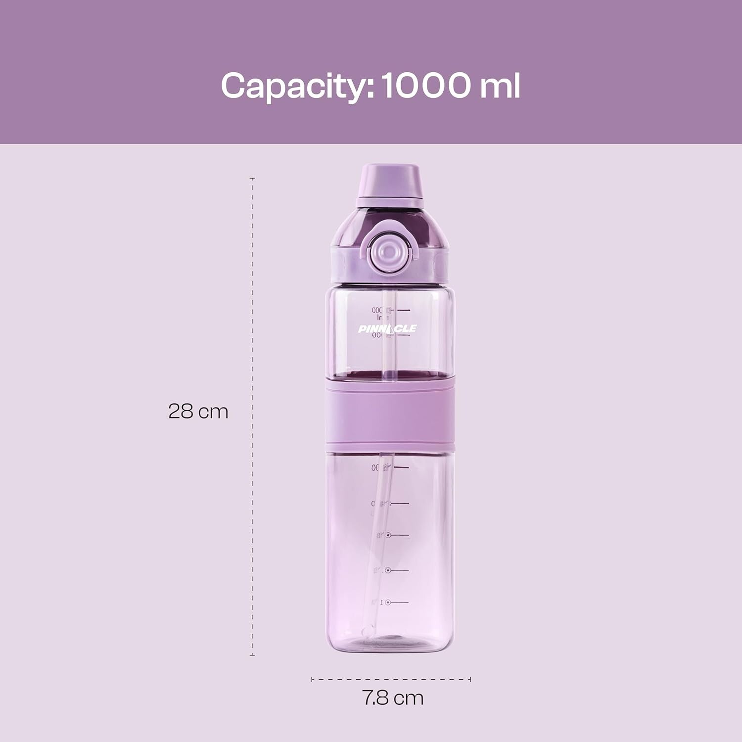 Pinnacle Piccolo Hydration Bottle (1 L, Lavender) | WPHY L-1032