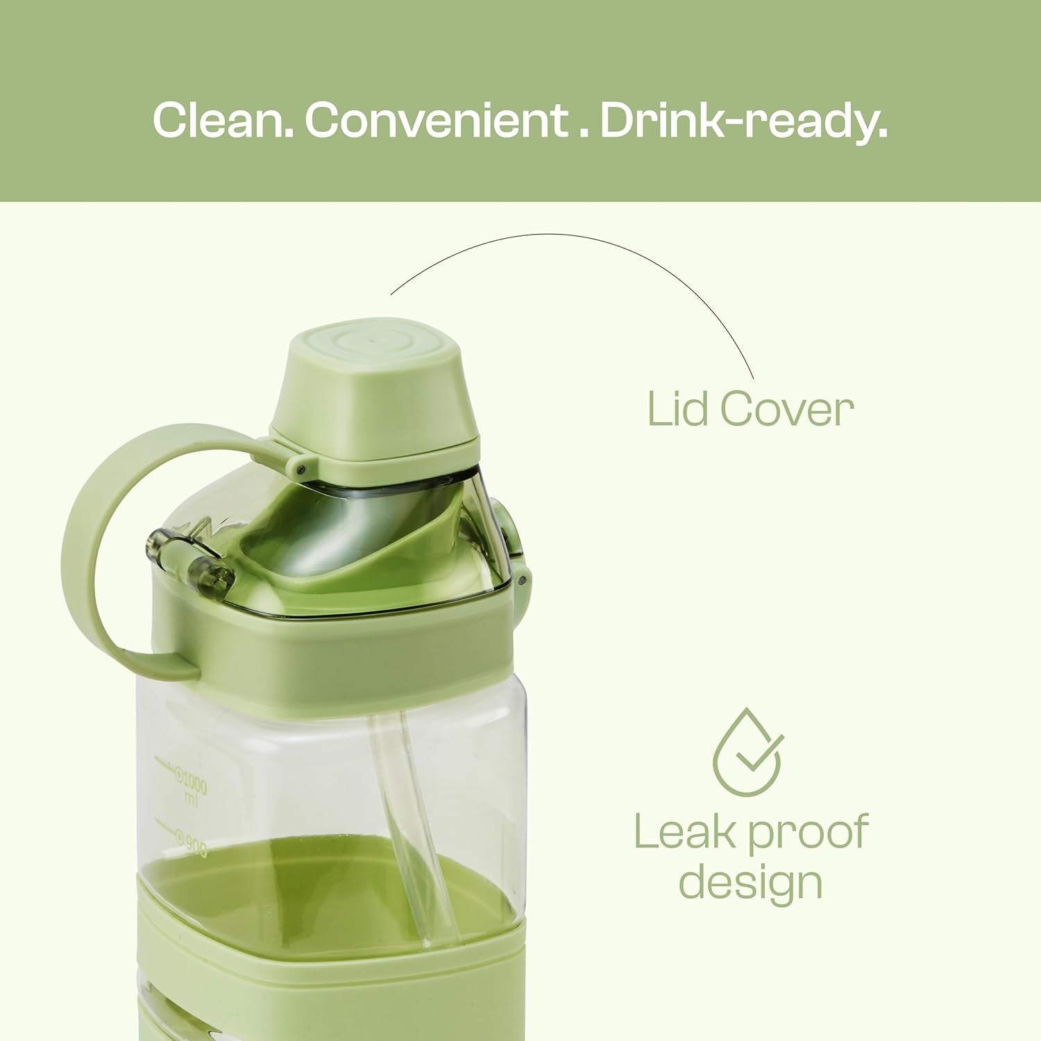 Pinnacle Piccolo Hydration Bottle (1 L, Green) | WPHY G-1031