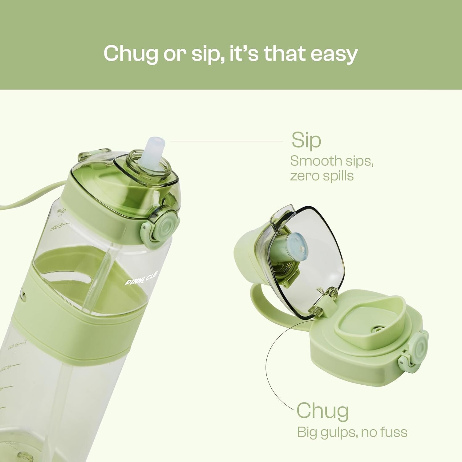 Pinnacle Piccolo Hydration Bottle (1 L, Green) | WPHY G-1031