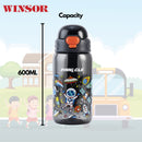 Pinnacle Promist Water Bottle for Kids With Straw & carrying strap - 600ML - Grey | WPHY O-1023