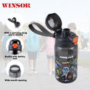 Pinnacle Promist Water Bottle for Kids With Straw & carrying strap - 600ML - Grey | WPHY O-1023