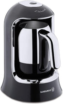 Korkmaz Kahvekolik Coffee Maker-Black/Chrome (Black)