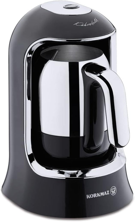 Korkmaz Kahvekolik Coffee Maker-Black/Chrome (Black)