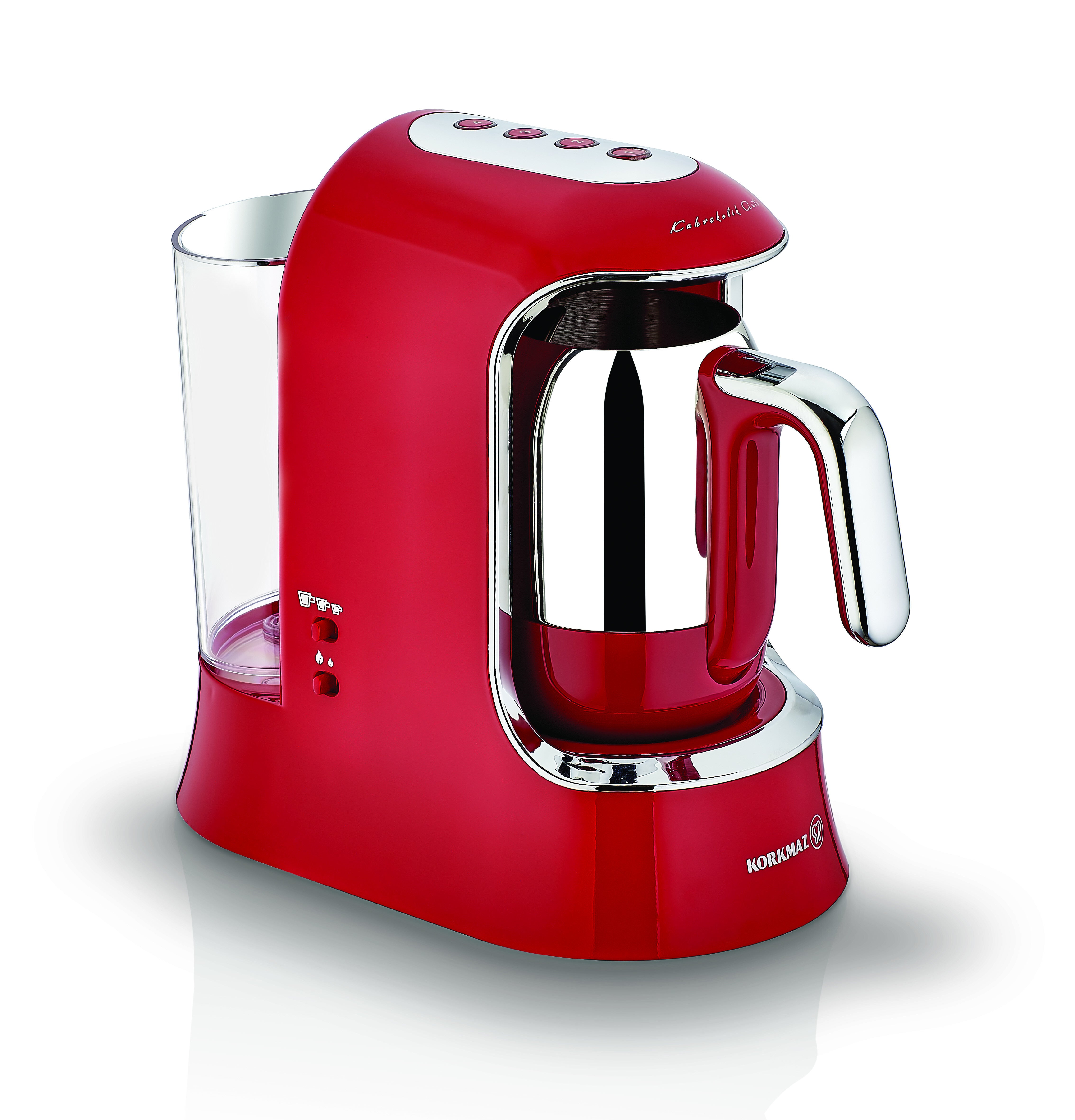 Korkmaz Kahvekolik Aqua Coffee Machine Red/Chrome (Red)
