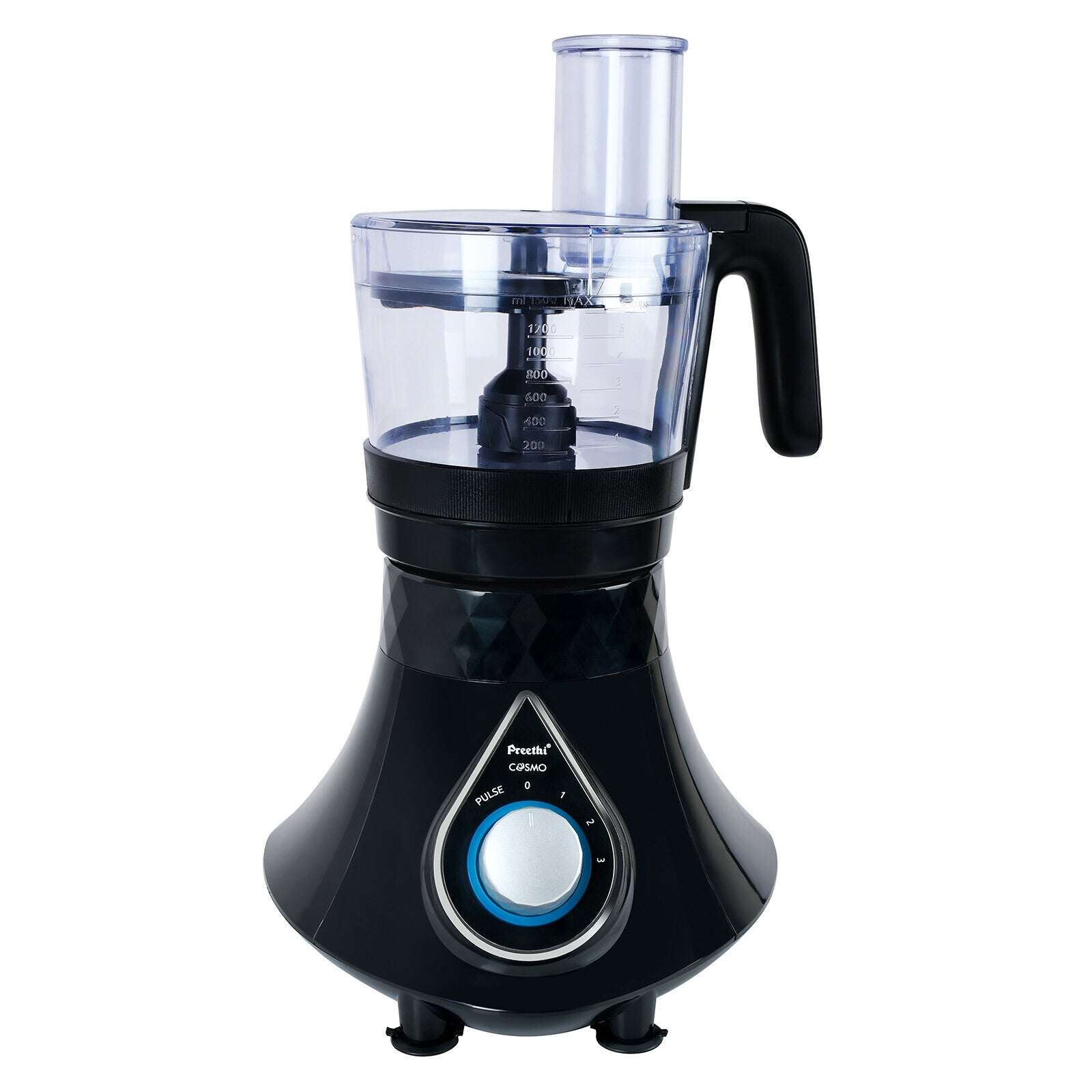Preethi Stainless Steel Cosmo Mixie 750 Watt | Multifunctional Grinder with Stainless Steel Jars & Blades | Black/Clear/Silver