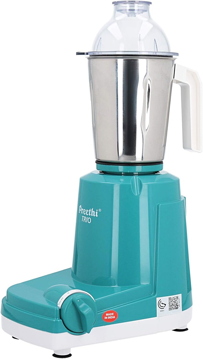 Preethi Trio Mixer Grinder with Stainless Steel Jars & Blades | PREETHI-MG-182/08 Green/White