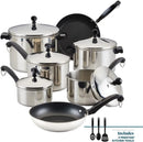 Farberware Classic Stainless Steel Cookware Pots and Pans Set 15-Piece - FB50049 Silver