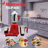Butterfly Tulip Mixer Grinder - 600W -3 Jars- Red