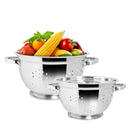 Winsor 2Pc Stainless Steel Colander | Strainer Basket with Handle Vegetable Washing Filter Basket Set 25Cm & 21m | Fruit Vegetable Washing Bowl Set | WR80838