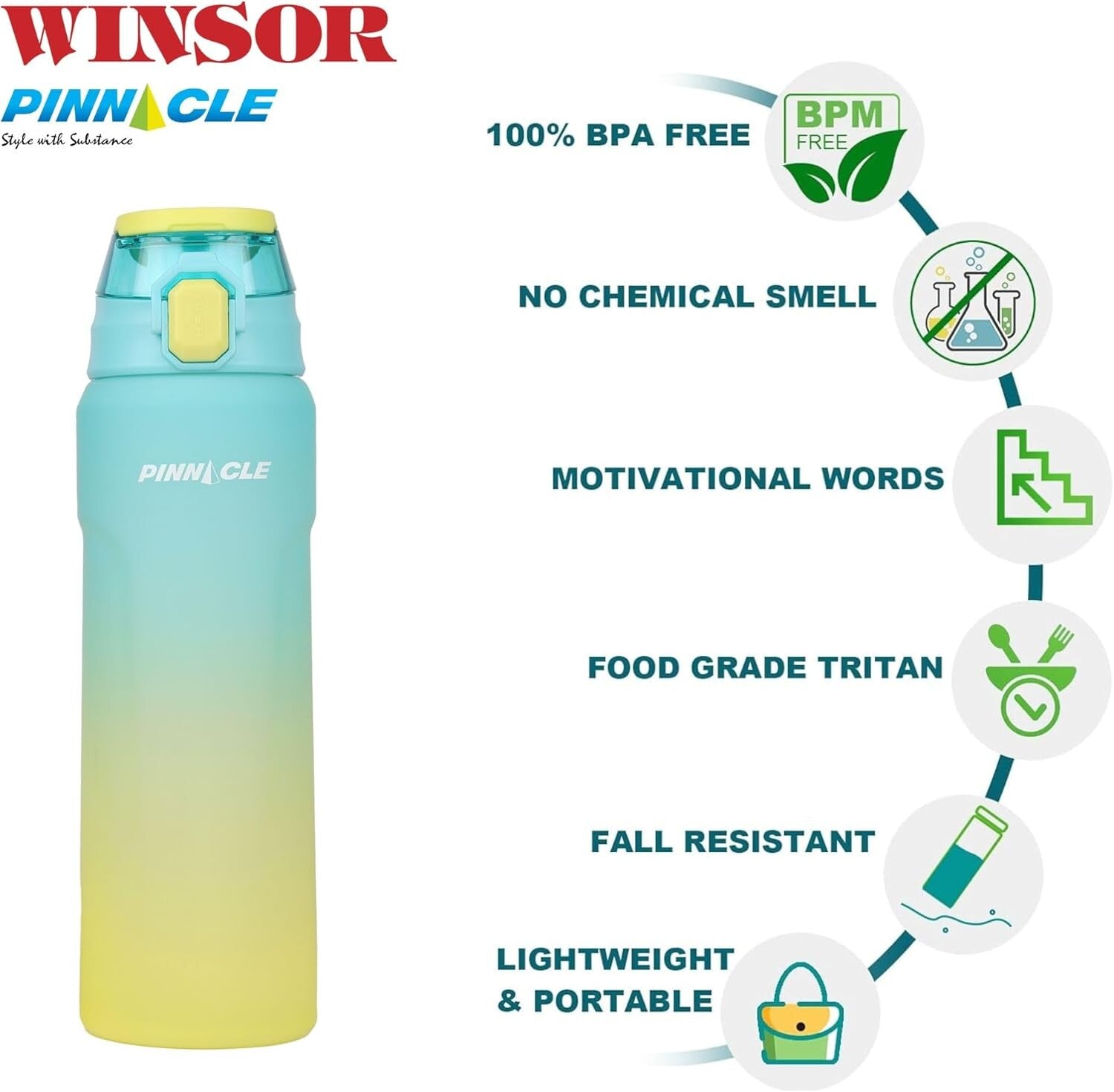 Winsor Pinnacle Wave Hydration Bottle 750Ml | Blue - WPHY-B-1013