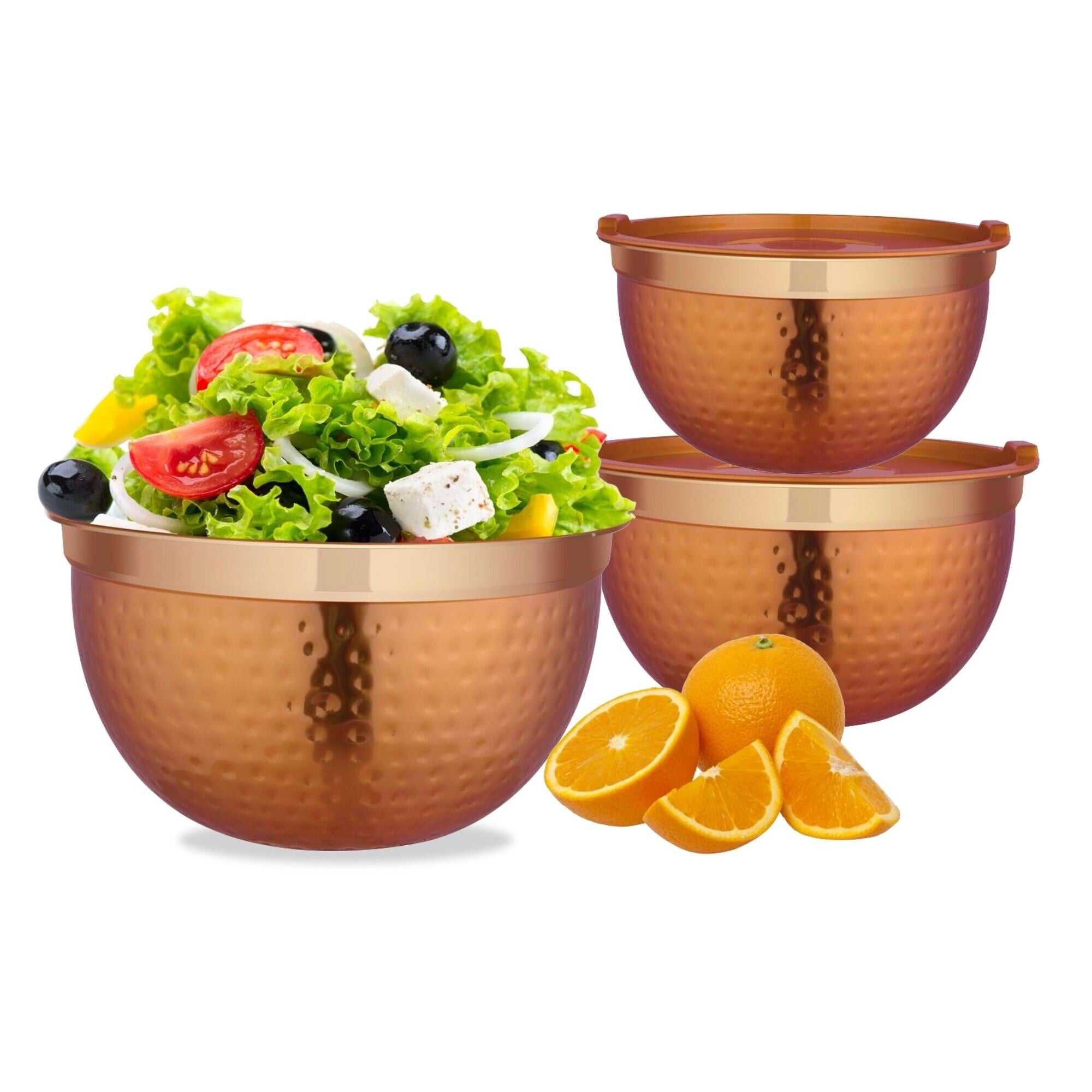 Winsor Multi-Purpose Bowl with Lacquered Hammered (Copper Color Exterior) | WR80831