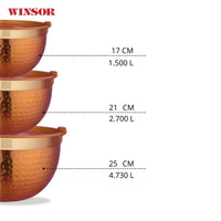 Winsor Multi-Purpose Bowl with Lacquered Hammered (Copper Color Exterior) | WR80831