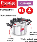 Prestige Clip on Svachh Stainless Steel 5L pressure Cooker | MPC20230