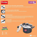 Prestige Svachh Clip-on 5 Litre Hard Anodised Pressure Cooker, Black | MPCHA20242