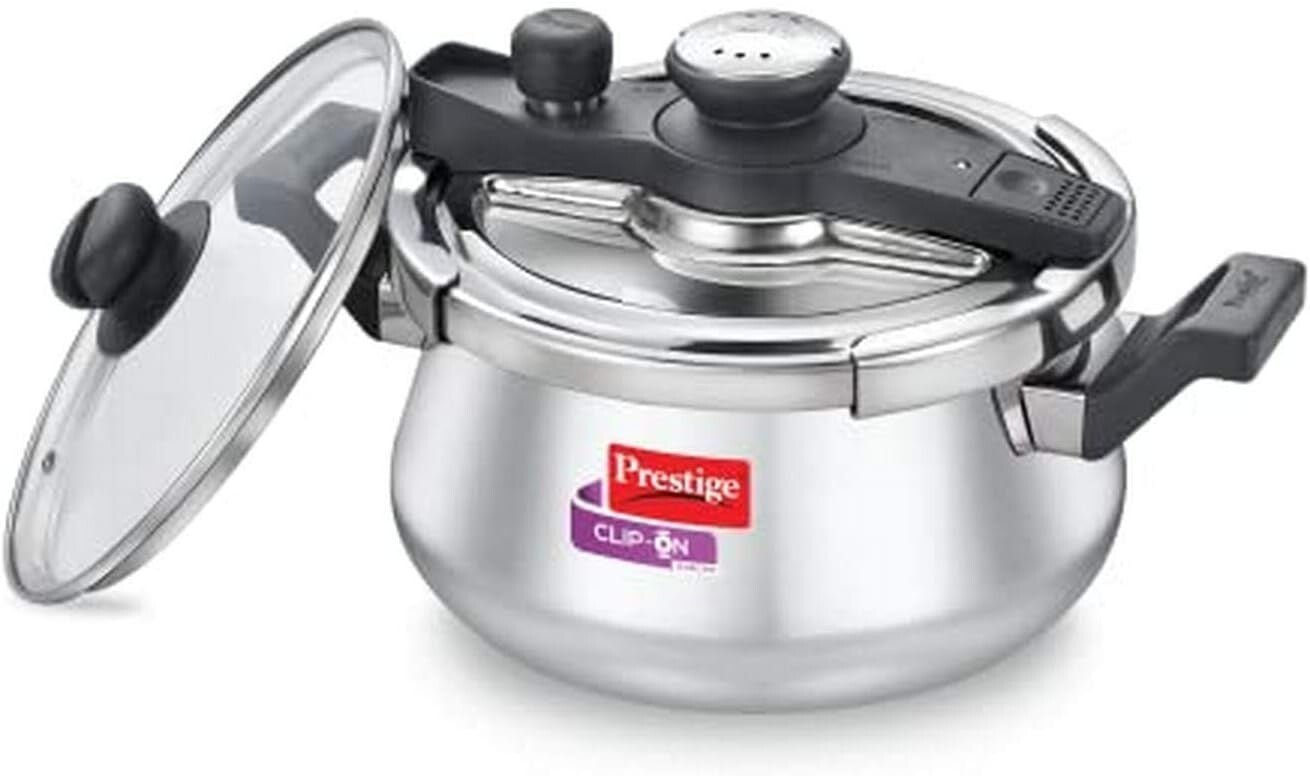 Prestige Svachh Clip-on 5 Litre Stainless Steel Pressure Cooker Handi | MPCH20233
