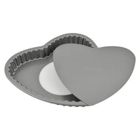 Prestige Loose Base Heart Shape Baking Pan | Non-Stick Heart Shaped Baking Pan | Grey - PR13221