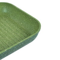 Prestige Essentials Square Grill Pan 28Cm | Non-Stick Granite Coated Grill Skillet | Induction Compatible Cookware | Green - PR81128