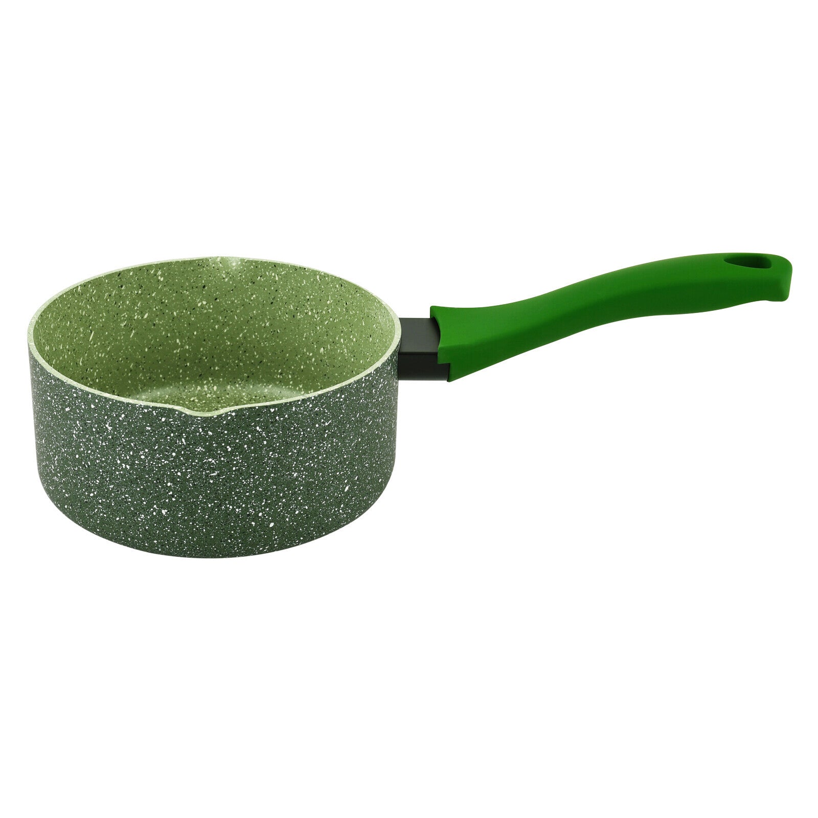 Prestige Essentials Granite Milk Pan 16Cm | Granite Coated Pan for Milk | Cast Aluminium Cookware | Green - PR81121