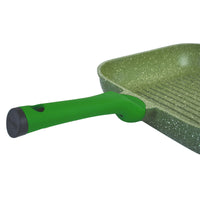 Prestige Essentials Square Grill Pan 28Cm | Non-Stick Granite Coated Grill Skillet | Induction Compatible Cookware | Green - PR81128
