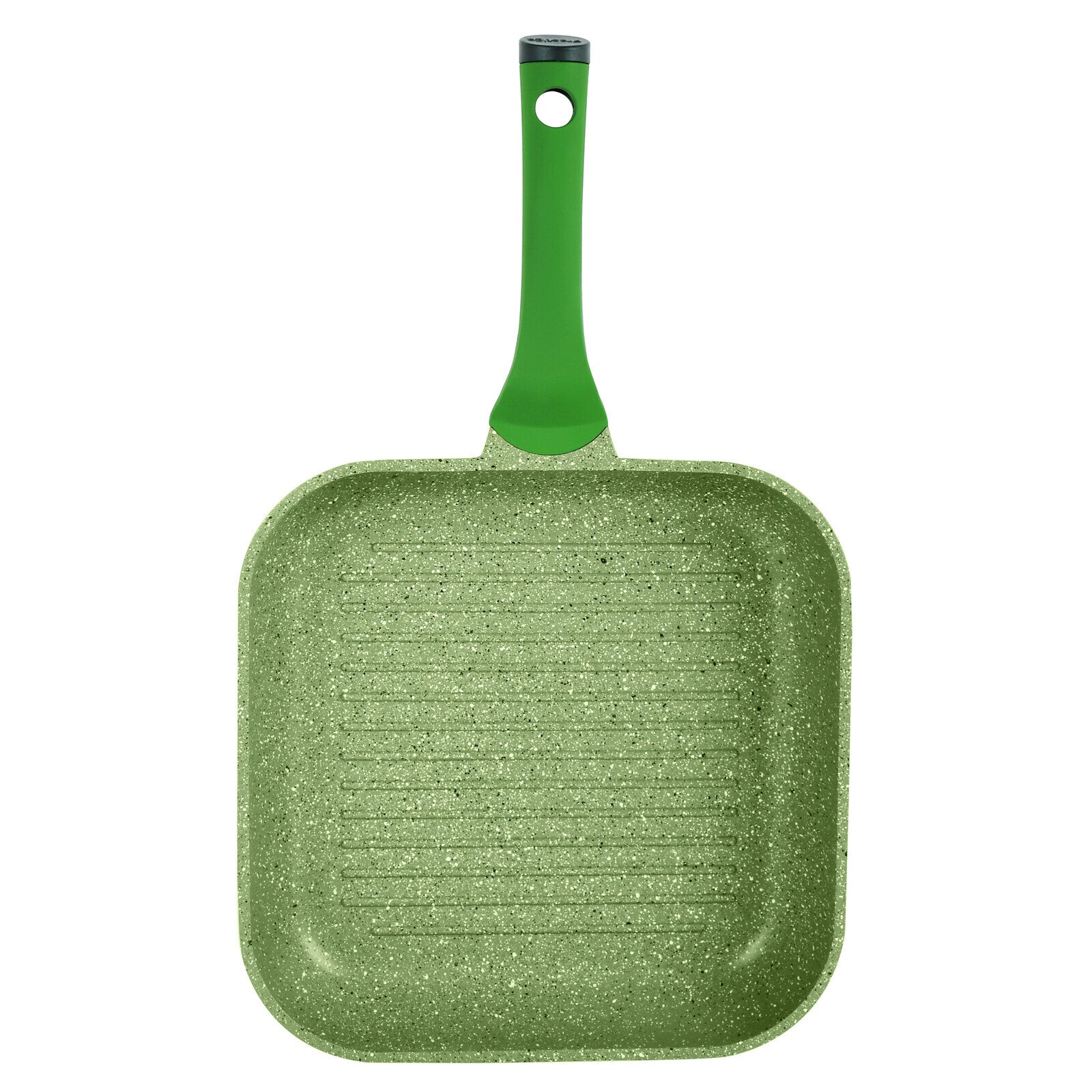 Prestige Essentials Square Grill Pan 28Cm | Non-Stick Granite Coated Grill Skillet | Induction Compatible Cookware | Green - PR81128