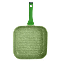 Prestige Essentials Square Grill Pan 28Cm | Non-Stick Granite Coated Grill Skillet | Induction Compatible Cookware | Green - PR81128