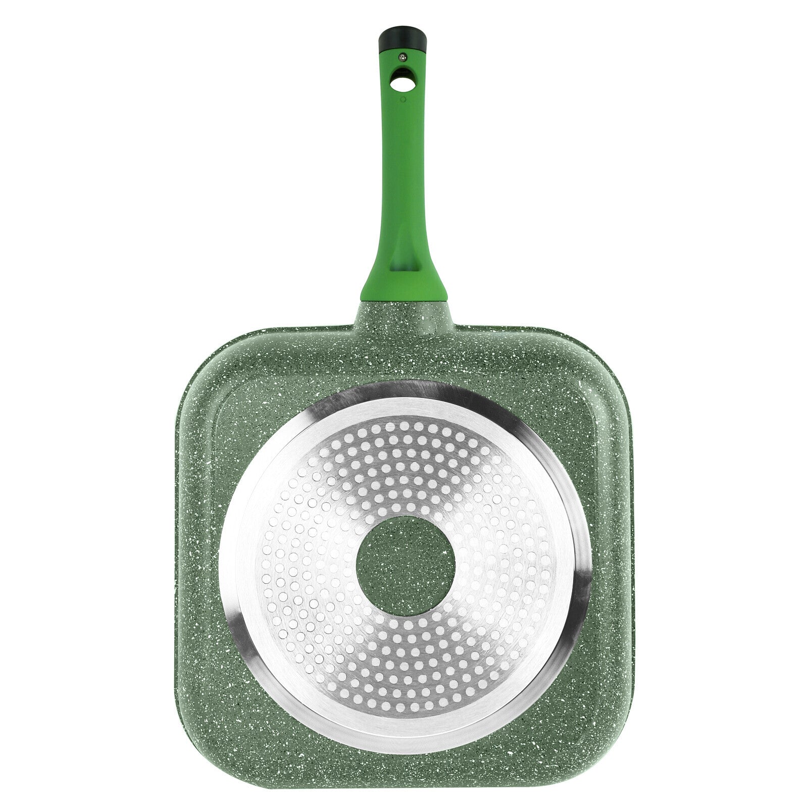 Prestige Essentials Square Grill Pan 28Cm | Non-Stick Granite Coated Grill Skillet | Induction Compatible Cookware | Green - PR81128