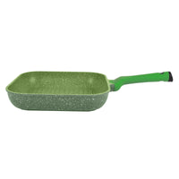 Prestige Essentials Square Grill Pan 28Cm | Non-Stick Granite Coated Grill Skillet | Induction Compatible Cookware | Green - PR81128